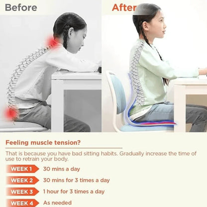 Girl using posture corrector chair cushion - Souq Sama UAE