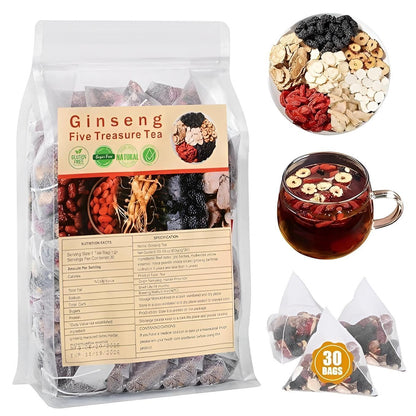 Ginseng Five Treasure Tea bags with goji berries, 30 count - Souq Sama UAE