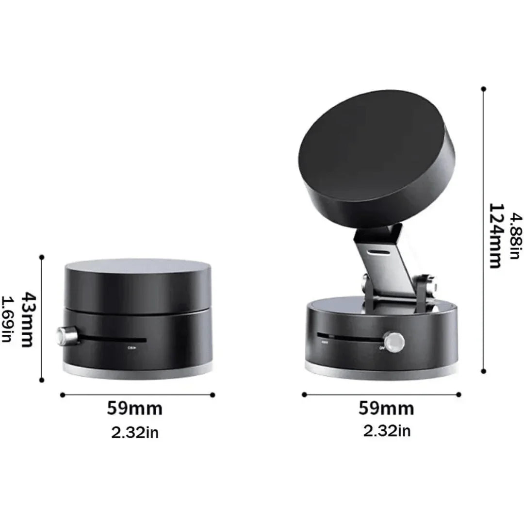 Compact black magnetic phone mount, adjustable arm - Souq Sama UAE