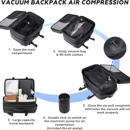 Vacuum backpack with air compression pump for travel - Souq Sama UAE